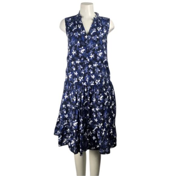 Hudson North blue floral sleeveless midi sundress size M - Picture 1 of 10